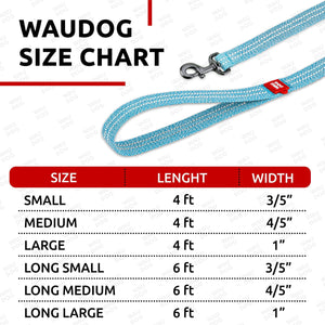 WAUDOG Recycled Cotton Dog Leash 6 Ft 10 Ft Eco Friendly Collar for Small Medium & Large Dogs Reflective Dog Leash for Medium Dogs Strong Leashes for Large Breed Dogs Puppy Leash for Small Dogs