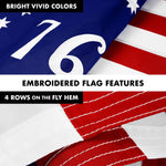 Load image into Gallery viewer, G128 Combo Pack: 6 Ft Tangle Free Aluminum Spinning Flagpole (Black) &amp; Bennington 76 Flag 3x5 Ft, ToughWeave Series Embroidered 300D Polyester  Pole with Flag Included