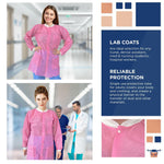 Load image into Gallery viewer, Disposable Lab Coat Small Size 10 Pack Light Pink Lab Jackets for Adults