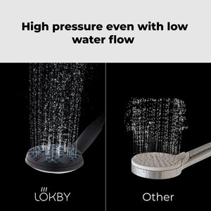 Black High Pressure Shower Head with Handheld 8 Spray Settings Removable Head