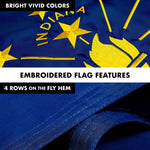 Load image into Gallery viewer, G128 Combo Pack: 5 Ft Tangle Free Aluminum Spinning Flagpole (Black) &amp; Indiana IN State Flag 2x3 Ft, ToughWeave Series Embroidered 300D Polyester  Pole with Flag Included