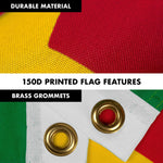 Load image into Gallery viewer, G128 Combo Pack: 6 Feet Tangle Free Spinning Flagpole (Black) Cameroon Cameroonian Flag 3x5 ft Printed 150D Brass Grommets (Flag Included) Aluminum Flag Pole