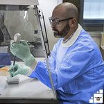 Load image into Gallery viewer, Disposable Lab Jackets 32 inch Long X Large Blue SMS Dental Lab Coats 10 Pack