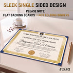 Load image into Gallery viewer, 10 Pack Single Sided Certificate Holders 8.5x11 Blue   Award Certificate Folders with Silver Foil Border Cardstock Covers Letter Size   Graduation Certificate Sleeves   Protective Diploma Holders Bulk