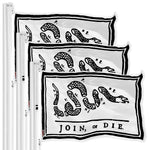 Load image into Gallery viewer, Join, or Die White Flag 3x5 Ft 3Pack Printed 150D Polyester By G128