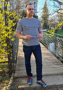 Short Sleeved TShirt Black Striped Paratrooper Top Telnyashka Тельняшка (XL)