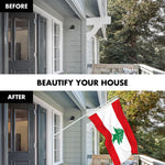 Load image into Gallery viewer, G128 Combo Pack: 6 Ft Tangle Free Spinning Flagpole (White) &amp; Lebanon Flag 3x5 Ft Printed 150D Polyester, Brass Grommets (Flag Included) Aluminum Flag Pole