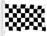 Load image into Gallery viewer, G128 Combo Pack: American USA Flag 3x5 Ft &amp; Checkered Flag 3x5 Ft, Both Printed 150D Polyester, Indoor/Outdoor, Brass Grommets