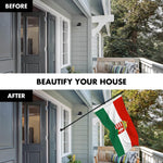 Load image into Gallery viewer, G128 Combo Pack: 6 Ft Tangle Free Spinning Flagpole (Black) &amp; Hungary Coat of Arms Flag 3x5 Ft Printed 300D Polyester, Brass Grommets (Flag Included) Aluminum Flag Pole