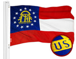 Load image into Gallery viewer, G128 Combo Pack: American USA Flag 4x6 Ft &amp; Georgia GA State Flag 4x6 Ft  Both ToughWeave Series Embroidered Polyester, Embroidered Design, Indoor/Outdoor, Brass Grommets
