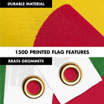 Load image into Gallery viewer, G128 Combo Pack: 6 Ft Tangle Free Aluminum Spinning Flagpole (Silver) &amp; Suriname Surinamese Flag 3x5 Ft, LiteWeave Pro Series Printed 150D Polyester  Pole with Flag Included