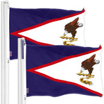 Load image into Gallery viewer, G128 2 Pack: American Samoa Flag  3x5 Ft  Printed 150D Polyester  Indoor/Outdoor, Vibrant Colors, Brass Grommets, Quality Polyester, Much Thicker More Durable Than 100D 75D Polyester