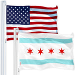 Load image into Gallery viewer, G128 Combo Pack: USA American Flag 3x5 Ft 150D Printed Stars &amp; Chicago 3x5 Ft 150D Printed