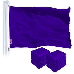 Solid Violet Color Flag 3x5 Ft 10Pack Printed 150D Polyester By G128