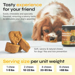 Load image into Gallery viewer, Flea and Tick Prevention for Dogs   Dog Flea Treatment Chews   Immune Support Flea and Tick Chewables for Dogs   Dog Flea &amp; Tick Control Supplement   All Breeds &amp; Ages   Vet Formulated   Soft Treats