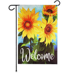 Load image into Gallery viewer, G128 Garden Flag Welcome Sunflowers Blue Sky  12x18 Inch  Printed Blockout Polyester  Everyday Decoration