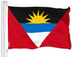 Load image into Gallery viewer, G128 Antigua and Barbuda Antiguan and Barbudan Flag  3x5 Ft  LiteWeave Pro Series Printed 150D Poly  Country Flag, Vibrant Colors, Brass Grommets, Thicker and More Durable Than 100D 75D Polyester