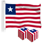 Load image into Gallery viewer, G128 10 Pack: Liberia Liberian Flag  3x5 Ft  LiteWeave Pro Series Printed 150D Polyester  Country Flag, Indoor/Outdoor, Vibrant Colors, Brass Grommets, Thicker and More Durable Than 100D 75D Poly