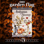 Load image into Gallery viewer, G128 Garden Flag Autumn Blessings Pumpkins and Flower Vases  12x18 Inch  Printed Blockout Polyester  Fall Decoration