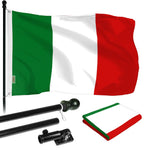 Load image into Gallery viewer, G128  6 Feet Tangle Free Spinning Flagpole (Black) Italy Brass Grommets Printed 3x5 ft (Flag Included) Aluminum Flag Pole