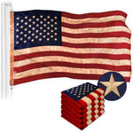 Load image into Gallery viewer, G128 5 Pack: American USA TeaStained Flag  4x6 Ft  ToughWeave Pro Series Embroidered 420D Polyester  Embroidered Stars