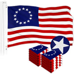 Load image into Gallery viewer, G128 10 Pack: Betsy Ross Flag  1x1.5 Ft  ToughWeave Series Embroidered 300D Polyester  Historical Flag, Embroidered Design, Indoor/Outdoor, Brass Grommets