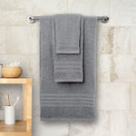 Load image into Gallery viewer, 12 Pcs Bath Towel Set for Bathroom Wealuxe Collection 100% Cotton Light Gray
