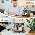 Load image into Gallery viewer, Wood Phone Docking Station Wallet Stand Watch Organizer Minimalist Style for Men
