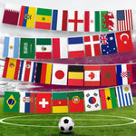 Load image into Gallery viewer, G128 2022 World Cup Bunting Banner  Flag 8.2 x 5.5 Inch, Full String 33 Feet   LiteWeave Pro Series Printed 150D Poly  String Flag Decor for Fan Club Party, Soccer Events, World Cup Fan Celebration