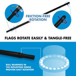 Load image into Gallery viewer, G128 Combo Pack: 5 Ft Tangle Free Aluminum Spinning Flagpole (Black) &amp; Texas TeaStained Flag 2.5x4 Ft, ToughWeave Pro Series Embroidered 420D Polyester  Pole with Flag Included