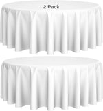 Load image into Gallery viewer, 2 Pack 120 in Round Premium Tablecloths for Wedding Banquet Restaurant Polyester
