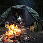 Load image into Gallery viewer, Wood Stove Accessories Firewood Carrier Wood Carrier for Firewood Holder BBQ Accessories   Log Tote Bag Fire Wood Log Carrier for Firewood Carriers with Handles   Waxed Canvas Firewood Log Carrier
