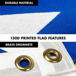 Load image into Gallery viewer, Flag Pole 6FT Silver Tangle Free &amp; Blue Estelada Flag 3x5 Ft Combo Printed 150D Polyester By G128