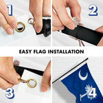 Load image into Gallery viewer, G128  6 Feet Tangle Free Spinning Flagpole (Black) South Carolina Flag Brass Grommets Embroidered 3x5 ft (Flag Included) Aluminum Flag Pole