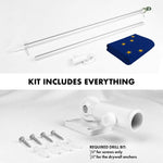 Load image into Gallery viewer, G128 Combo Pack: 5 Ft Tangle Free Spinning Flagpole (Silver) &amp; Alaska Flag 2.5x4 Ft Embroidered 220GSM Spun Polyester, Brass Grommets (Flag Included) Aluminum Flag Pole