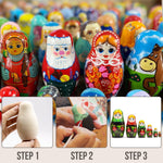 Load image into Gallery viewer, Blank Nesting Dolls Set 6 pcs Unpainted Russian Nesting Dolls Matryoshka DIY
