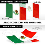 Load image into Gallery viewer, G128 Combo Pack: 5 Ft Tangle Free Aluminum Spinning Flagpole (Silver) &amp; Mexico Mexican Flag 2.5x4 Ft, Double ToughWeave Series Double Sided Embroidered 210D Polyester  Pole with Flag Included