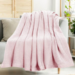 Load image into Gallery viewer, King Size Blankets for Bed 100% Cotton Soft Breathable 410Gsm 108x90 Inches Pink
