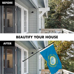 Load image into Gallery viewer, G128 Combo Pack: 6 Ft Tangle Free Spinning Flagpole (Black) &amp; South Dakota Flag 3x5 Ft Printed 150D Polyester, Brass Grommets (Flag Included) Aluminum Flag Pole