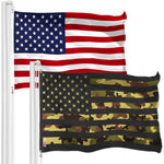 Load image into Gallery viewer, G128 Combo Pack: American USA Flag 150D 3x5 Ft &amp; American USA Camouflage Flag 300D 3x5 Ft  Both LiteWeave Pro Series Printed Polyester, Brass Grommets