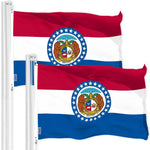 Load image into Gallery viewer, G128 2 Pack: Missouri MO State Flag  3x5 Ft  Printed 150D Polyester  Indoor/Outdoor, Vibrant Colors, Brass Grommets, Quality Polyester, Much Thicker More Durable Than 100D 75D Polyester