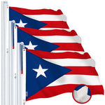 Load image into Gallery viewer, G128 3 Pack: Puerto Rico Puerto Rican Flag  4x6 Ft  StormFlyer Series Embroidered 220GSM Spun Polyester  Embroidered Design, Indoor/Outdoor, Brass Grommets, Heavy Duty, All Weather