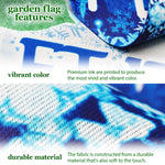 Load image into Gallery viewer, G128 Combo Pack: Garden Flag Stand Black 36 in x 16 in &amp; Garden Flag Winter Decoration Let It Snow Snowflakes 12x18 DoubleSided Blockout Fabric