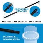 Load image into Gallery viewer, G128 Flag Pole 6FT Black Tangle Free &amp; Ukraine Ukrainian Flag 3x5 Ft Combo Printed 150D Polyester