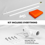 Load image into Gallery viewer, G128 Combo Pack: 5 Ft Tangle Free Aluminum Spinning Flagpole (White) &amp; Solid Orange Color Flag 2x3 Ft, LiteWeave Pro Series Printed 150D Polyester  Pole with Flag Included