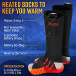Load image into Gallery viewer, Heated Socks for Men Women L Size Rechargeable Electric Battery Thermal Hunting Fishing Camping Skiing Cycling Running Washable Ergonomical with 4 Temp Modes 5V 5000mA