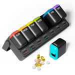 Load image into Gallery viewer, Weekly Pill Organizer 1 time a Day Pill Box 7 Day with Removable Daily Containers and Taken Not Taken Reminder for Easy Tracking Portable Case for Vitamins and Medication for Home and Travel