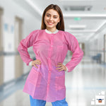 Load image into Gallery viewer, Disposable Lab Coat Small Size 10 Pack Light Pink Lab Jackets for Adults