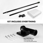 Load image into Gallery viewer, G128 Combo Pack: 5 Ft Tangle Free Aluminum Spinning Flagpole (Black) &amp; Solid White Color Flag 2x3 Ft, LiteWeave Pro Series Printed 150D Polyester  Pole with Flag Included