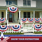 Load image into Gallery viewer, 2 Pack USA Pleated Fan Flag 1.5x3 Ft American USA Bunting Decoration Embroidered
